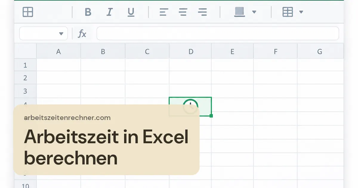 Arbeitszeit in Excel berechnen – Tabellenkalkulation mit einer Uhr in einer markierten Zelle